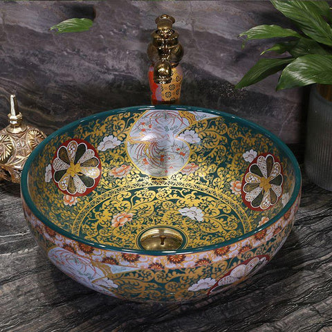 Round Ceramic Art Basin Wash