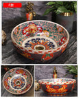 Round Ceramic Art Basin Wash