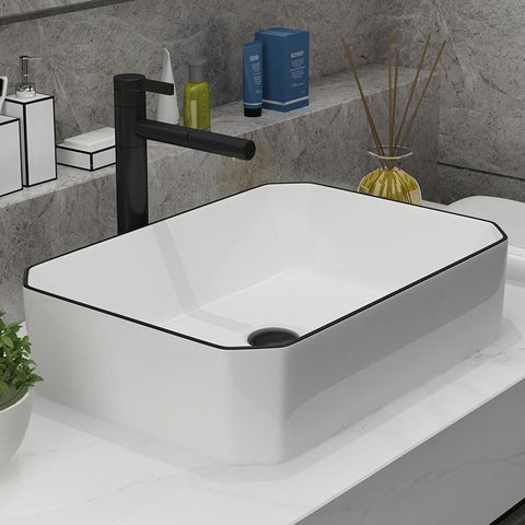 Ceramic Basin  Bathroom Faucet White