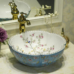 Ceramic Basin With Flower