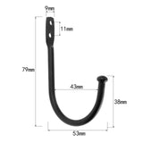 2Pcs Black Iron  Vintage Hanger
